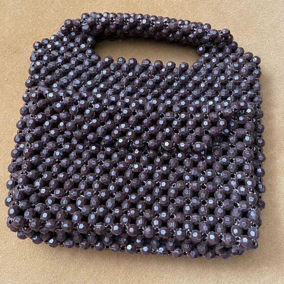 Vintage Beaded Purse Made in Italy Brown - Picture 1 of 10